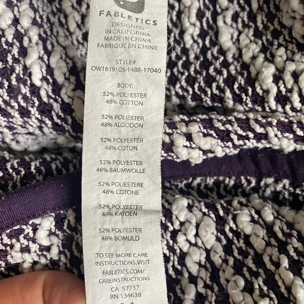 Fabletics Oversized Purple Open Yoga Sweater Size M
